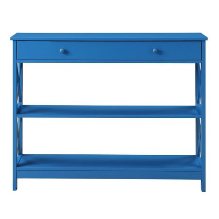 CONVENIENCE CONCEPTS One Drawer Oxford Console Table, Teal Blue HI2539742
